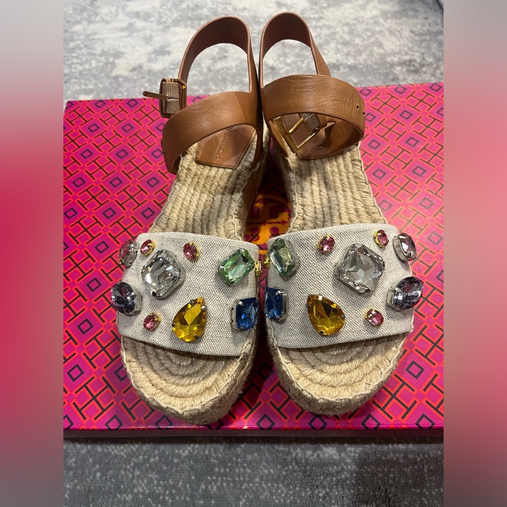 Tory Burch limited edition flatform sandal worn once size 8